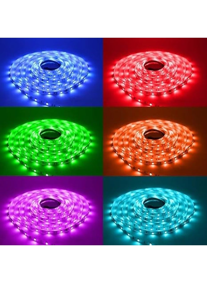 شريط إضاءة LED RGB يعمل بمنفذ USB، جهاز تحكم عن بعد بـ 24 مفتاحًا، 16 لونًا قابلاً للتعتيم، مصابيح زخرفية مرنة من نوع 5050 LED (5 أمتار) - Image 2