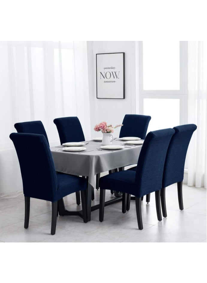 Chair Covers for Dining Room Set of 6, Dining Chair Slipcovers Stretch Dining Room Chair Covers Seat Protector,Washable Chair Cover for Home,Hotel,Banquet (yt-1) - Image 2