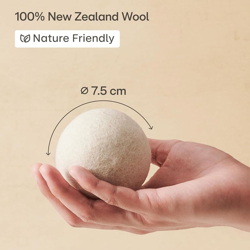 Praknu 6 Tumble Dryer Balls - New Zealand Wool Dryer Balls for Laundry - Image 4