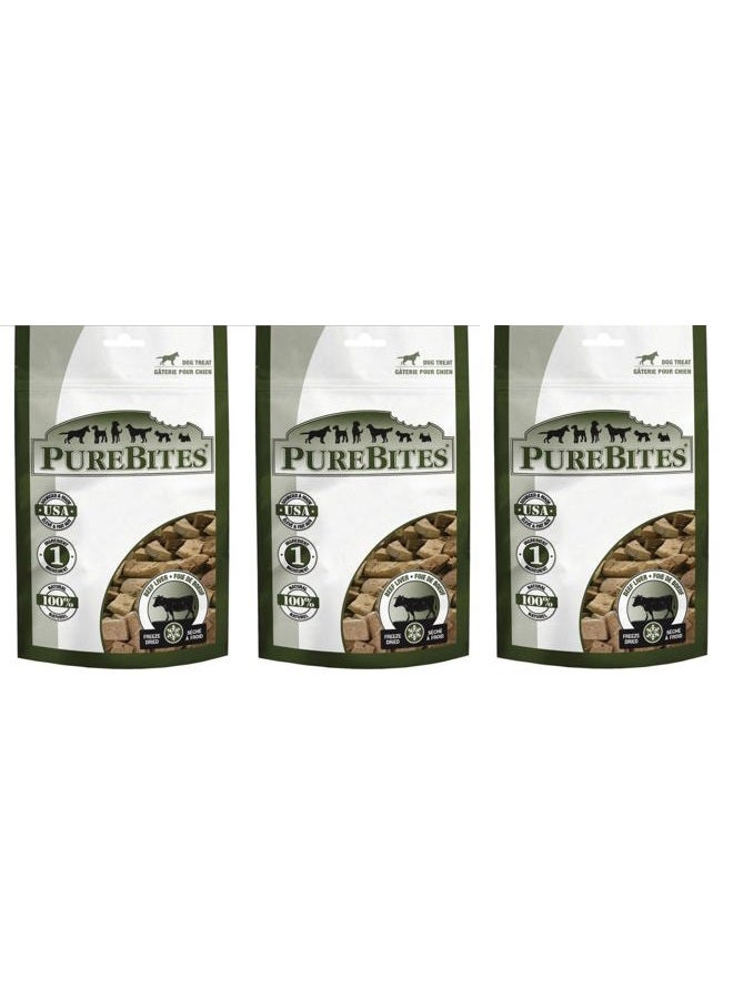 (3) PureBites Beef Liver Freeze Dried Dog Treats 4.2oz Bags. Total 12.6oz