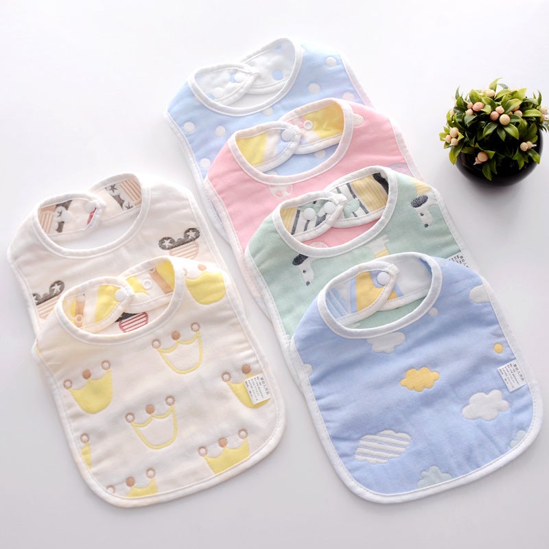 Infant Bibs Made Of Pure Cotton Gauze Jacquard U-Shaped Baby Anti-Red Chin Bibs For 0-1 Year Old Babies And Newborns - Image 5