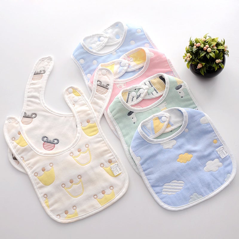 Infant Bibs Made Of Pure Cotton Gauze Jacquard U-Shaped Baby Anti-Red Chin Bibs For 0-1 Year Old Babies And Newborns - Image 3