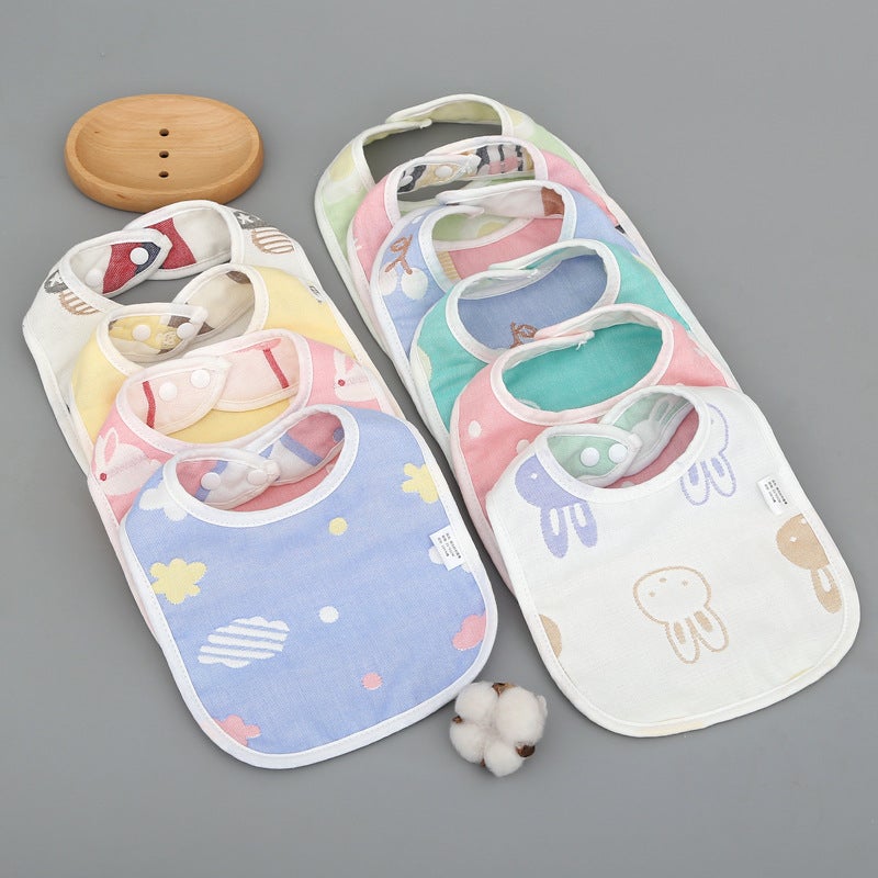 Infant Bibs Made Of Pure Cotton Gauze Jacquard U-Shaped Baby Anti-Red Chin Bibs For 0-1 Year Old Babies And Newborns - Image 4