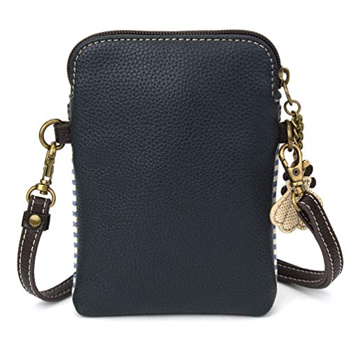 CHALA Ocean Collection Cell Phone Crossbody Purse-Women PU Leather/Canvas Multicolor Handbag with Adjustable Strap - Anchor - blue & white stripe - Image 2