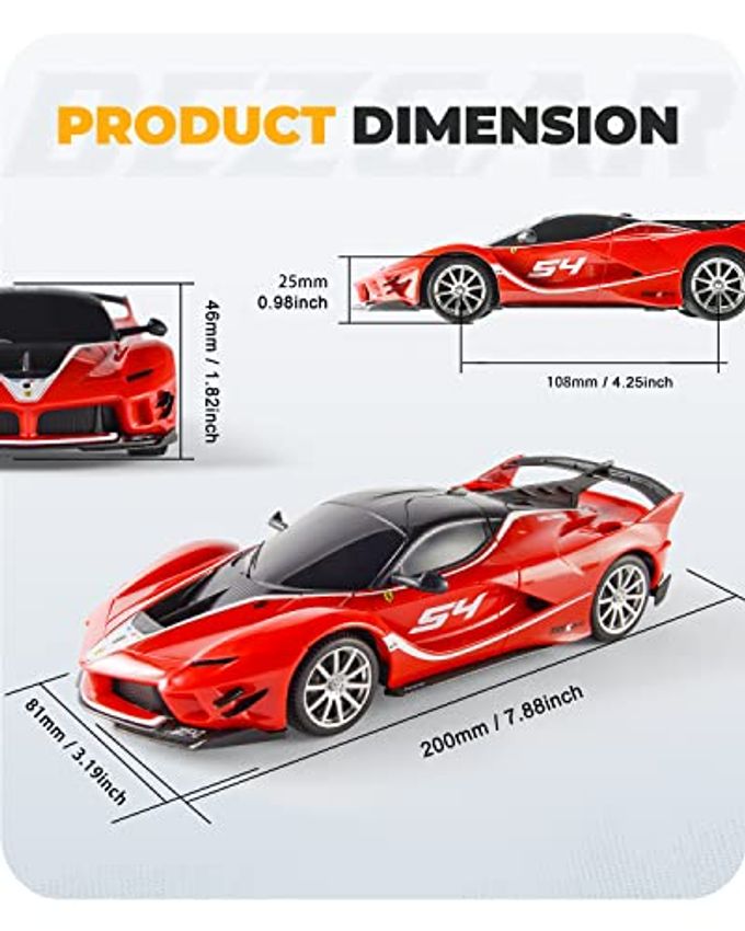 BEZGAR Remote Control Ferrari Car 1:24 Scale Ferrari Electric Sport Racing Toy Car Model Vehicle, 2.4Ghz Licensed Red RC Car Series for Adult, Girls, Boys Age 8 9 10 11 12 Years Holiday Ideas Gift - Image 5