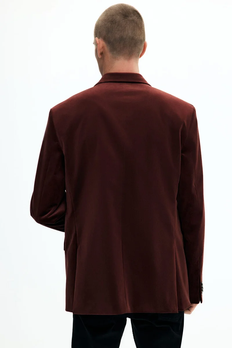 H&M  Regular Fit Single-breasted velvet jacket for Men | Best Price UAE