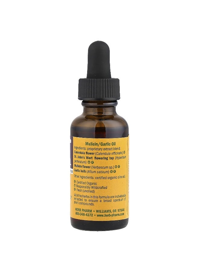 HERB PHARM - Herb Pharm, Mullein Garlic Oil with Calendula & St. John's Wort, 1 fl oz (30 ml) - Image 1