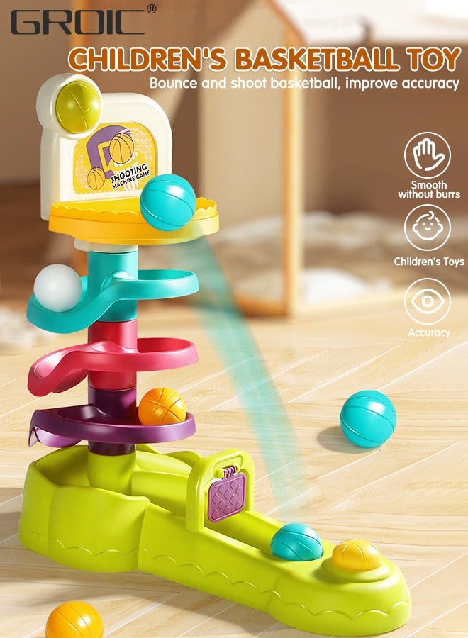 GROIC Ball Drop and Roll Swirling Tower for Baby and Toddler,Shooting Track Ball, Development Educational Toys,Drop and Go Ball Ramp Toy Set,Desktop Shooting Toy - Image 2