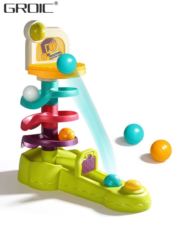 GROIC Ball Drop and Roll Swirling Tower for Baby and Toddler,Shooting Track Ball, Development Educational Toys,Drop and Go Ball Ramp Toy Set,Desktop Shooting Toy - Image 1
