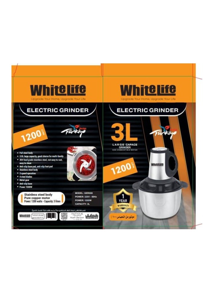 White Life White Life Stainless Steel Kebab Maker, 3 Litres, 1200 Watts, Stainless Blades, Meat and Vegetable Kebab, Powerful Copper Motor - Made in Turkey  - Image 2