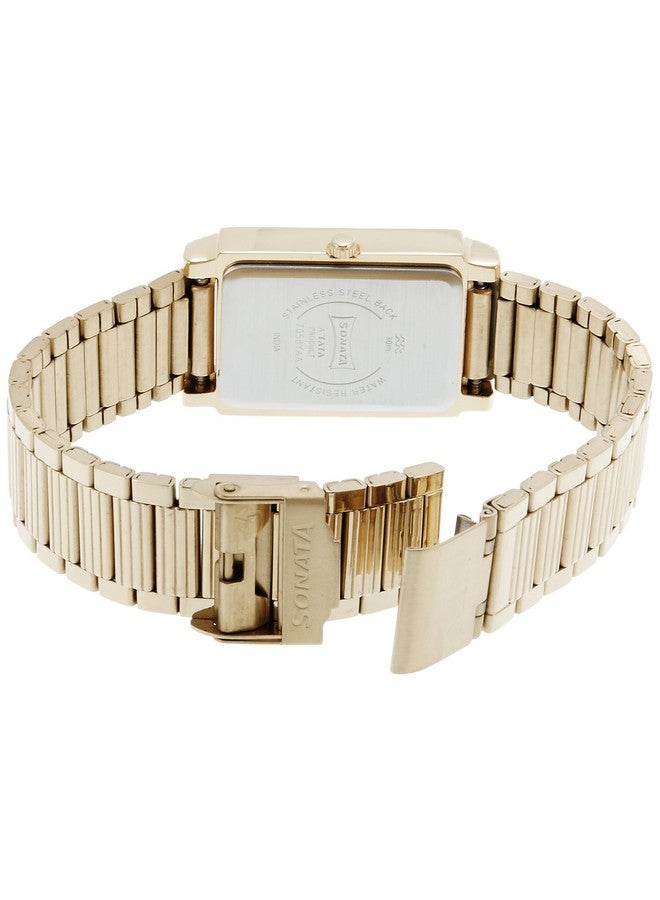 سوناتا ساعة سوناتا كوارتز أنالوج مع التاريخ واليوم بمينا بلون الشمبانيا وحزام من الفولاذ المقاوم للصدأ للرجال - NS7058YM05 - Image 2