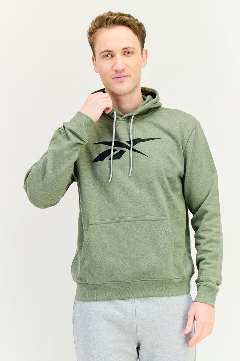 Reebok Men Sportswear Fit Long Sleeve Outdoor Hoodie, Green - Image 1