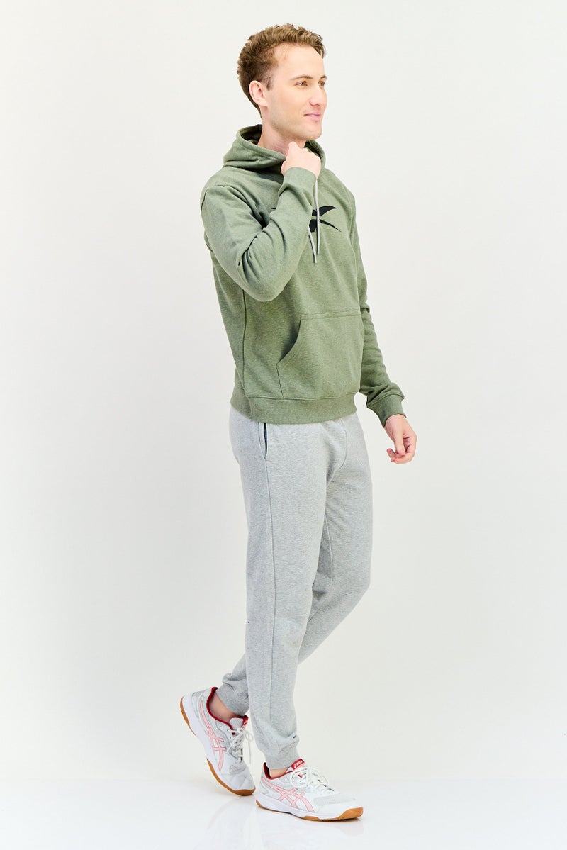 Reebok Men Sportswear Fit Long Sleeve Outdoor Hoodie, Green - Image 2