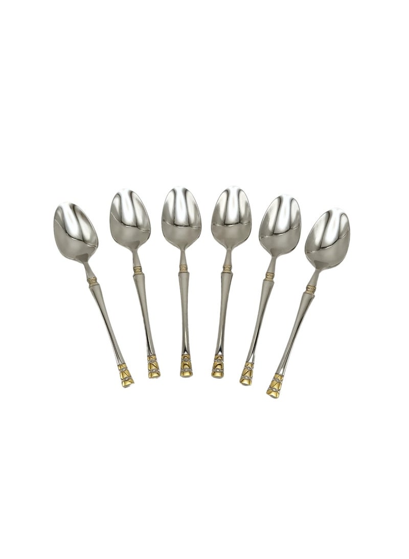 LEING Goldfish Design Stainless Steel Dinner Spoon Set, 20cm x 4.5cm, 6 Pieces, Mirror Polished, Dishwasher Safe - Image 1