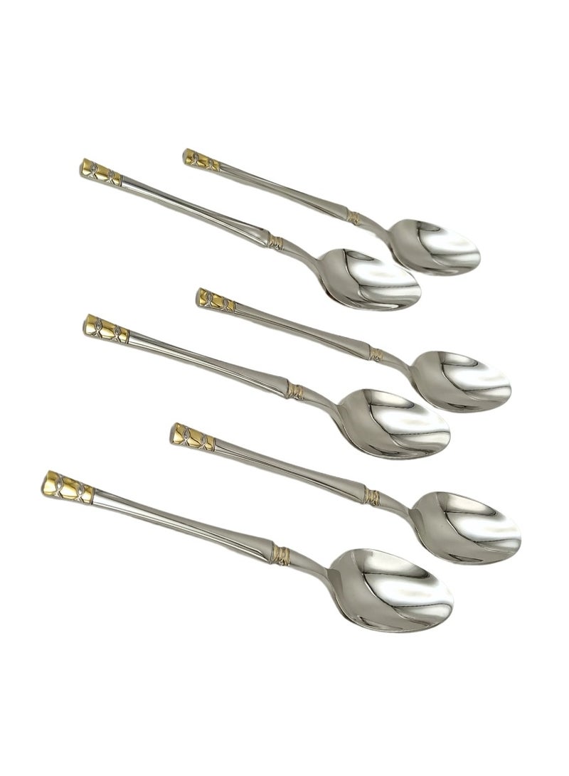 LEING Goldfish Design Stainless Steel Dinner Spoon Set, 20cm x 4.5cm, 6 Pieces, Mirror Polished, Dishwasher Safe - Image 4