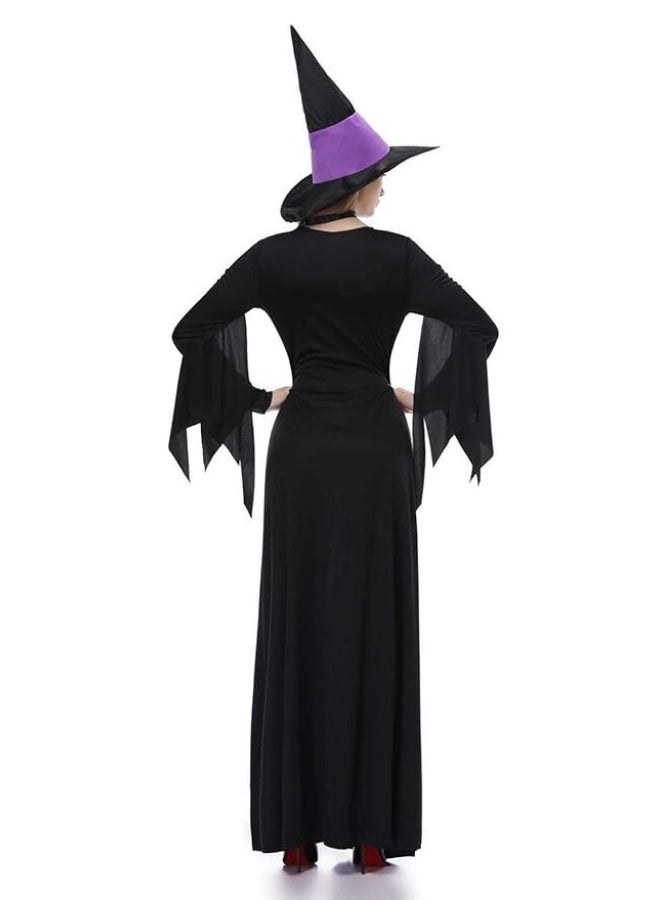 Toyland Women Halloween Costumes Wicked Witch Cloak with Hat Dress,Purple Long Sorceress Classic Dress - Image 4