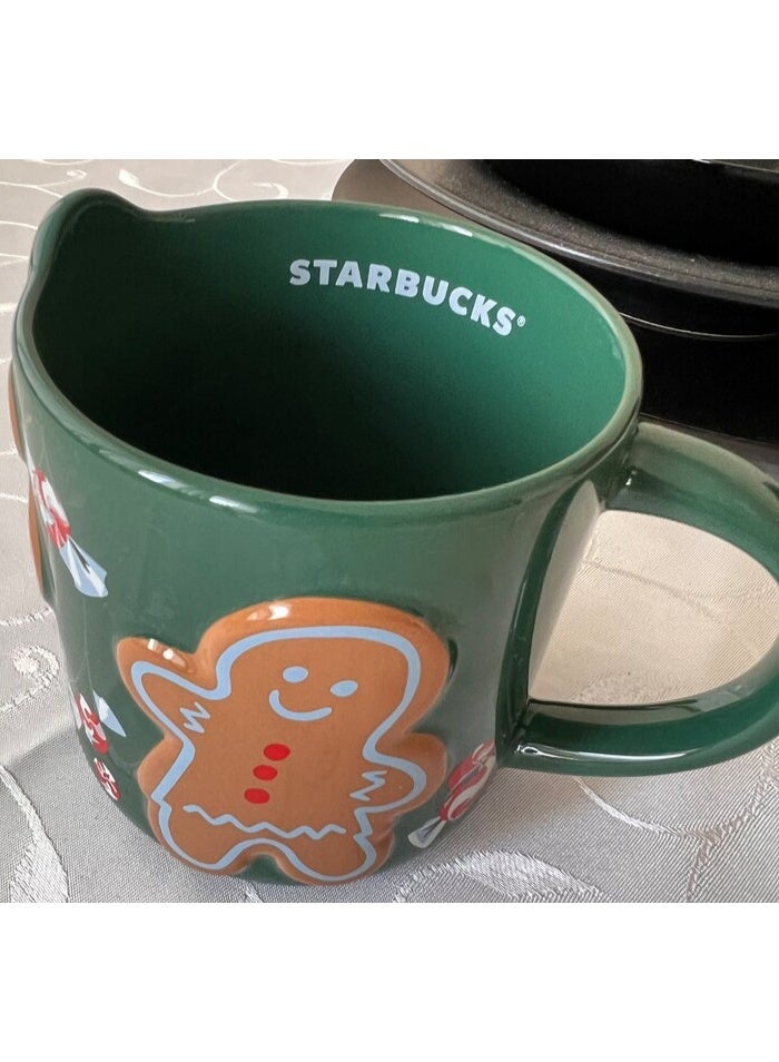 ستاربكس كوب سيراميك بتصميم كعكات عيد الميلاد من ستاربكس - أخضر (14 أونصة / 414 مل) - Image 3