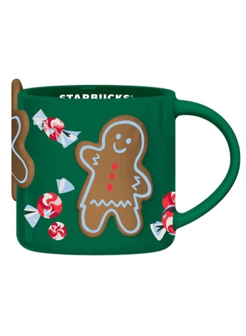 ستاربكس كوب سيراميك بتصميم كعكات عيد الميلاد من ستاربكس - أخضر (14 أونصة / 414 مل) - Image 2