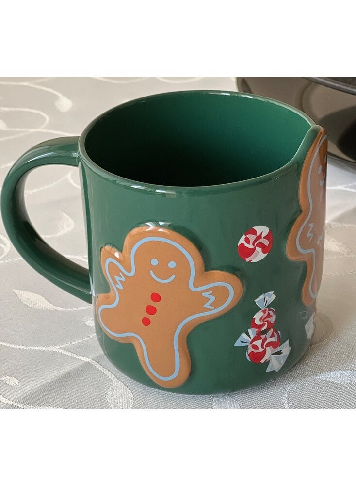 ستاربكس كوب سيراميك بتصميم كعكات عيد الميلاد من ستاربكس - أخضر (14 أونصة / 414 مل) - Image 1