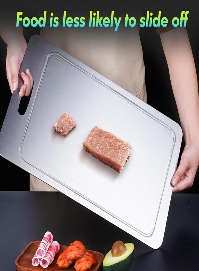 IGRARK New Titanium Cutting Board with Grooves, Cutting Boards For Kitchen, Double-Sided Food-Grade Titanium Cutting Board For Cutting Meats, Fruits And Vegetables (11.41x7.87in) - Image 4