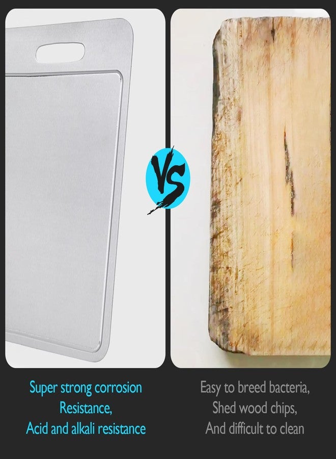 IGRARK New Titanium Cutting Board with Grooves, Cutting Boards For Kitchen, Double-Sided Food-Grade Titanium Cutting Board For Cutting Meats, Fruits And Vegetables (11.41x7.87in) - Image 2