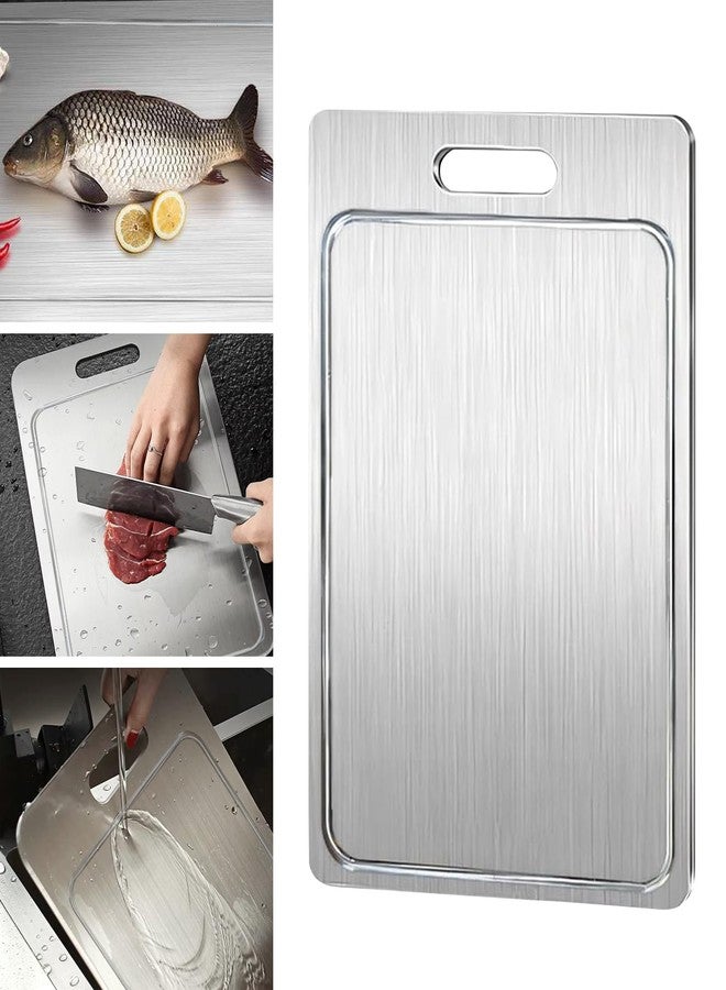 IGRARK New Titanium Cutting Board with Grooves, Cutting Boards For Kitchen, Double-Sided Food-Grade Titanium Cutting Board For Cutting Meats, Fruits And Vegetables (11.41x7.87in) - Image 1