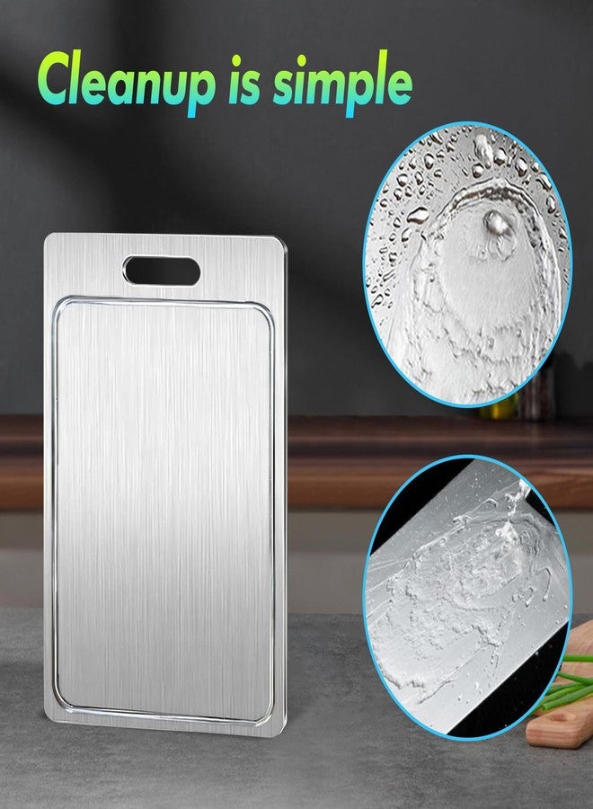 IGRARK New Titanium Cutting Board with Grooves, Cutting Boards For Kitchen, Double-Sided Food-Grade Titanium Cutting Board For Cutting Meats, Fruits And Vegetables (11.41x7.87in) - Image 3