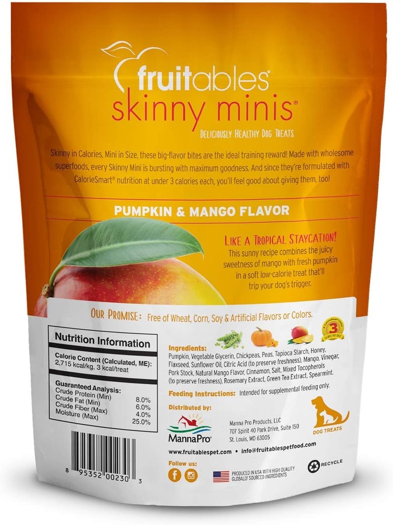 Fruitables Pumpkin & Mango Skinny Mini Dog Treats 5-Ounce by Fruitables - Image 2