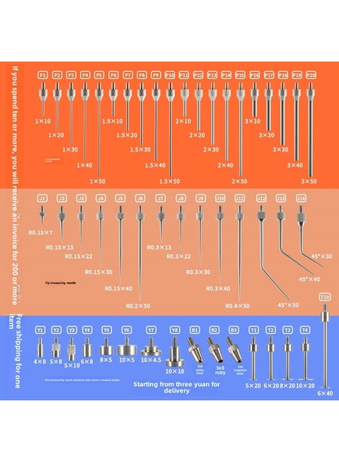 # Dial Indicator Needle Flat Tip Measuring Special-shaped Gauge Needle Curved Gauge Measuring Table. Thousands Of Minutes Meter High-Color:Blue  - Image 2