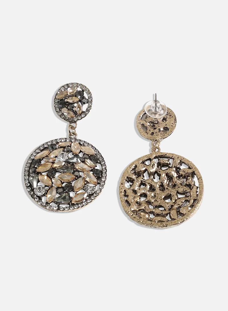 SOHI Circular Cluster Artificial Drop Earring Jewellery
