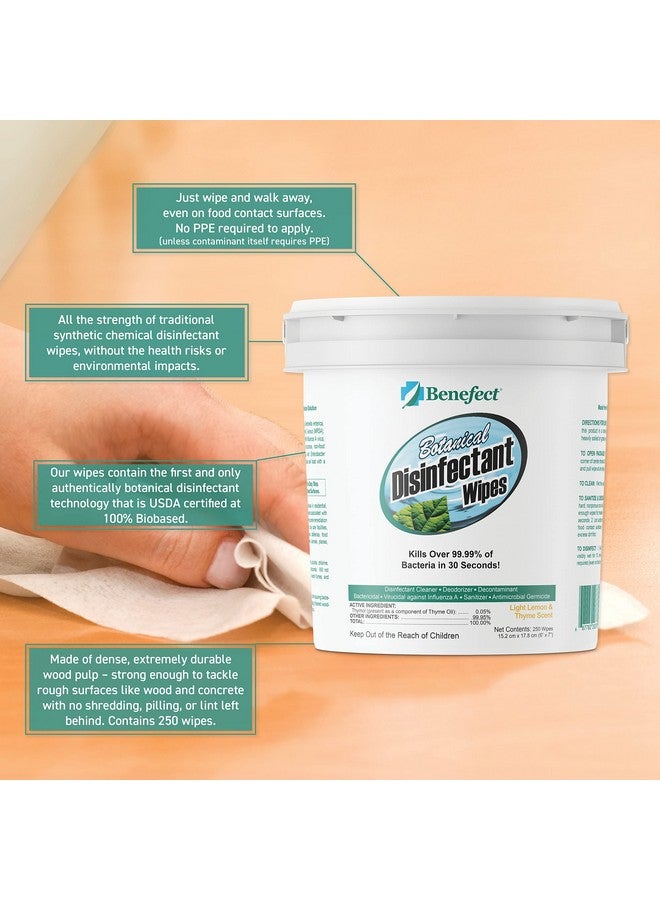 Benefect Botanical Disinfecting Wipes - (250 Wipe Count) Natural, No Residue - Antibacterial Disinfectant, Multi-Surface Cleaning and Sanitizing Wipes - Image 4