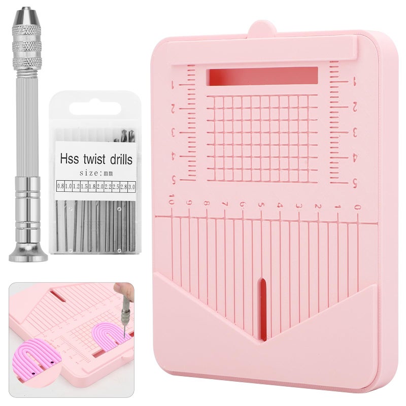 EEEKit 12 PCS Polymer Clay Earring Drill Guides, Polymer Clay Jewelry Making Tools with a Crafting Hand Drill Bits Set for Earrings, Jewelry - Image 1