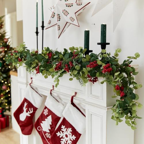 Anna's Whimsy 6FT Christmas 144 Branch Tips Cedar Garlands, Anna's Whimsy Artificial Pine Cypress Greenery Garland, Decorations Holiday Indoor Outdoor Christmas Decor Winter Garland - Image 1