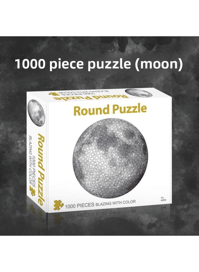 Adult 1000 Piece Jigsaw Round Thousand Color Rainbow Starry Sky Earth Starry Sky 3D Puzzle Science And Education Children's Toys-Color:7050-016 White Card Thickening [Times Square]] - Image 4