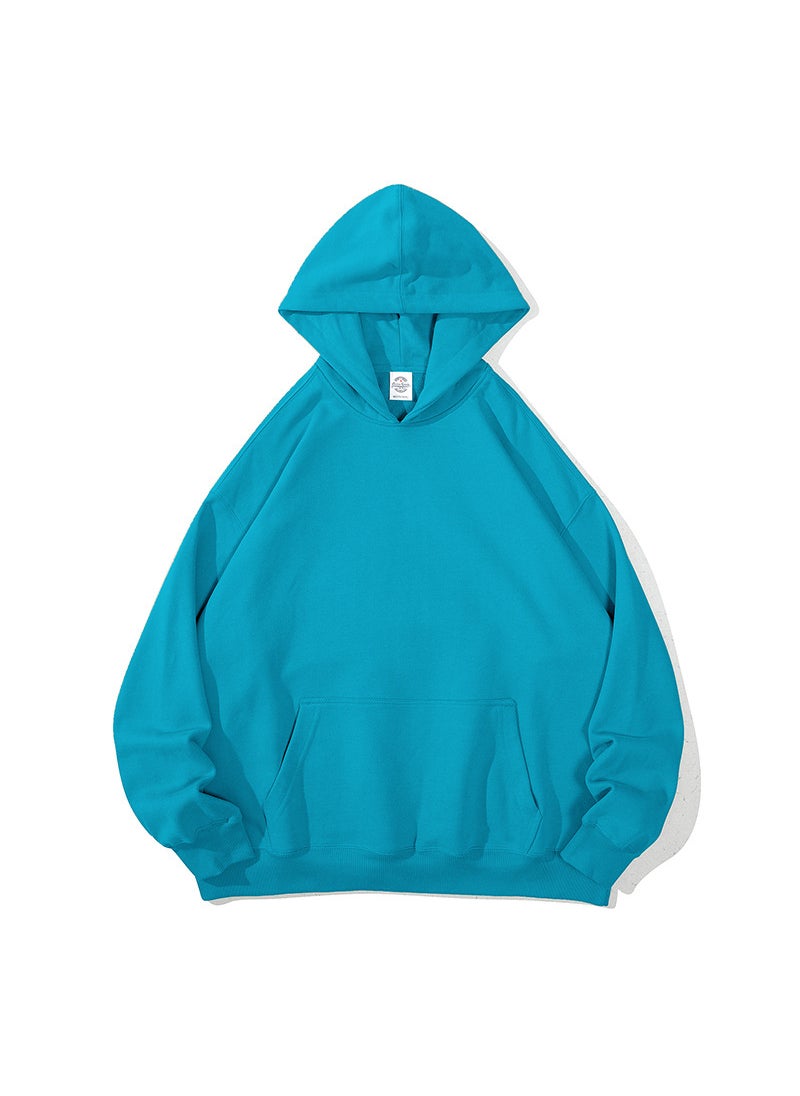 Generic - Heavyweight Washed Hoodie Unisex Autumn Winter Casual Loose Fit Sweatshirt Fog Blue - Image 1