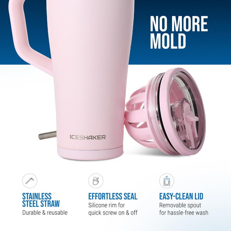 Ice Shaker 32 oz Tumbler with Handle and Straw | 32oz Oakley | Cold for 30+ Hours | 2-in-1 Tumbler Shaker Bottle | Odor-Free 32 ounce Bottle for Water, Protein Shakes, Smoothies, Cocktails - Image 3