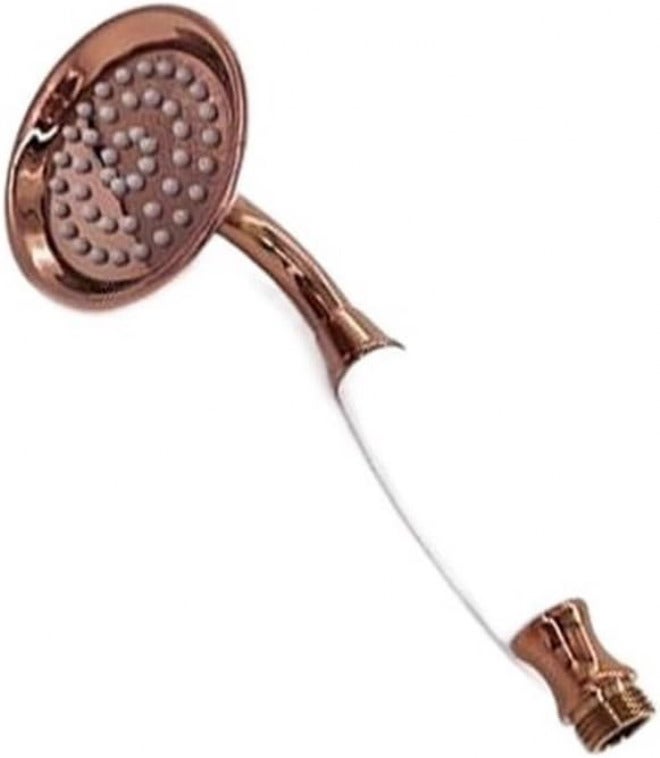 Hand Top Head Shower Rain Fall Classic Top Ceramic Porcelain Plastic Matt Black Rose Shine Chrome Rain Fall For Bathroom(HS0030RG-86) - Image 1