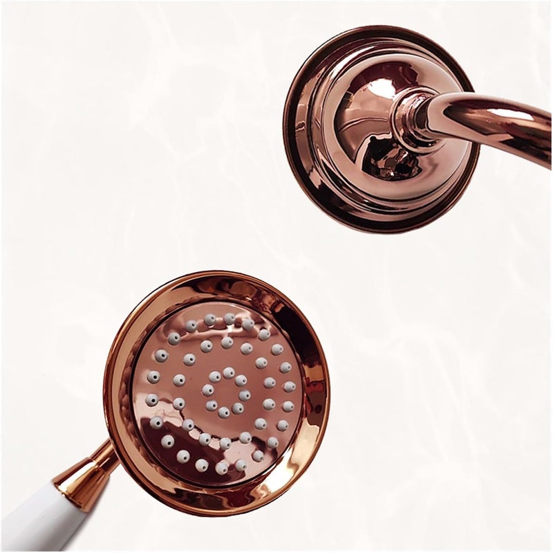 Hand Top Head Shower Rain Fall Classic Top Ceramic Porcelain Plastic Matt Black Rose Shine Chrome Rain Fall For Bathroom(HS0030RG-86) - Image 5
