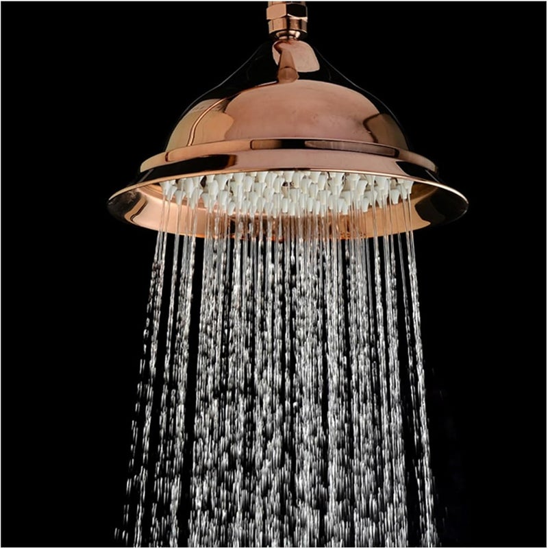 Hand Top Head Shower Rain Fall Classic Top Ceramic Porcelain Plastic Matt Black Rose Shine Chrome Rain Fall For Bathroom(HS0030RG-86) - Image 3