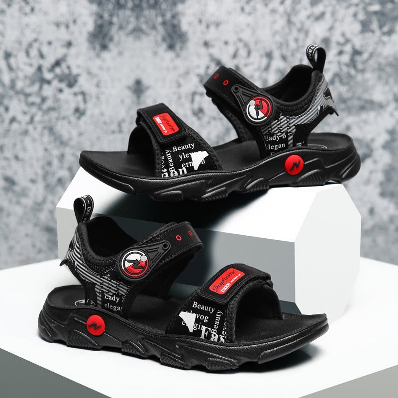 Boys Sandals 2024 Children'S Boys And Primary School Students Soft Bottom Non-Slip Children'S Beach Shoes - Image 1