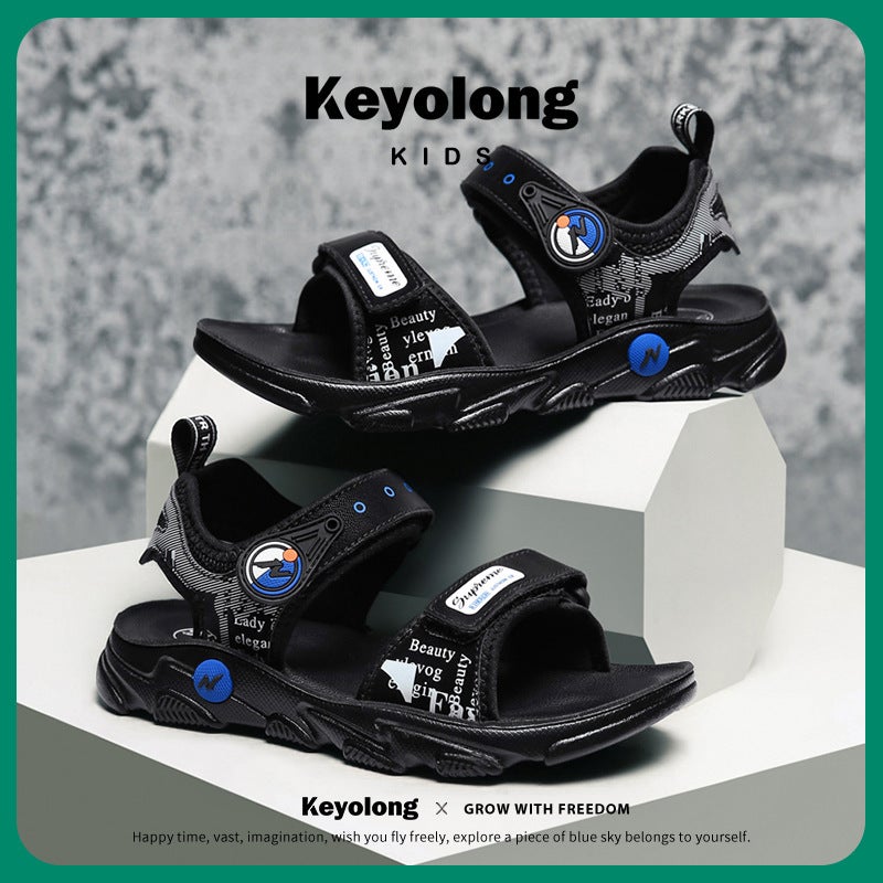 Boys Sandals 2024 Children'S Boys And Primary School Students Soft Bottom Non-Slip Children'S Beach Shoes - Image 2
