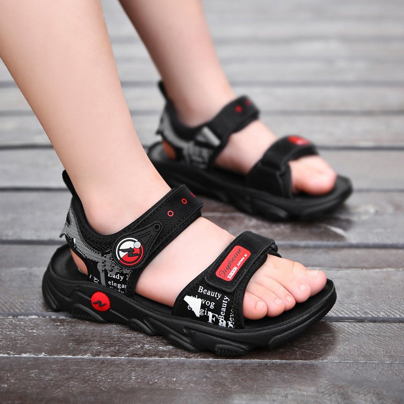 Boys Sandals 2024 Children'S Boys And Primary School Students Soft Bottom Non-Slip Children'S Beach Shoes - Image 5