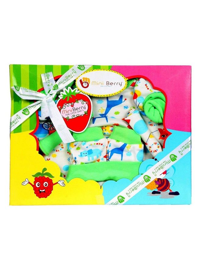 Mini Berry New Born Baby Gift Set In Green Color 6 Pcs - Image 2