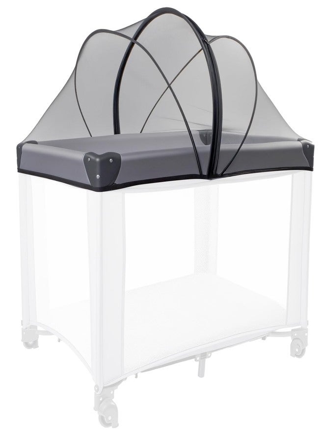 BEBONO Mosquito Net for Pack N Play, Keep Cats Out, Netting Cover with 2-Way Zipper for Playpen, Foldable with Storage Bag, Black - Image 1