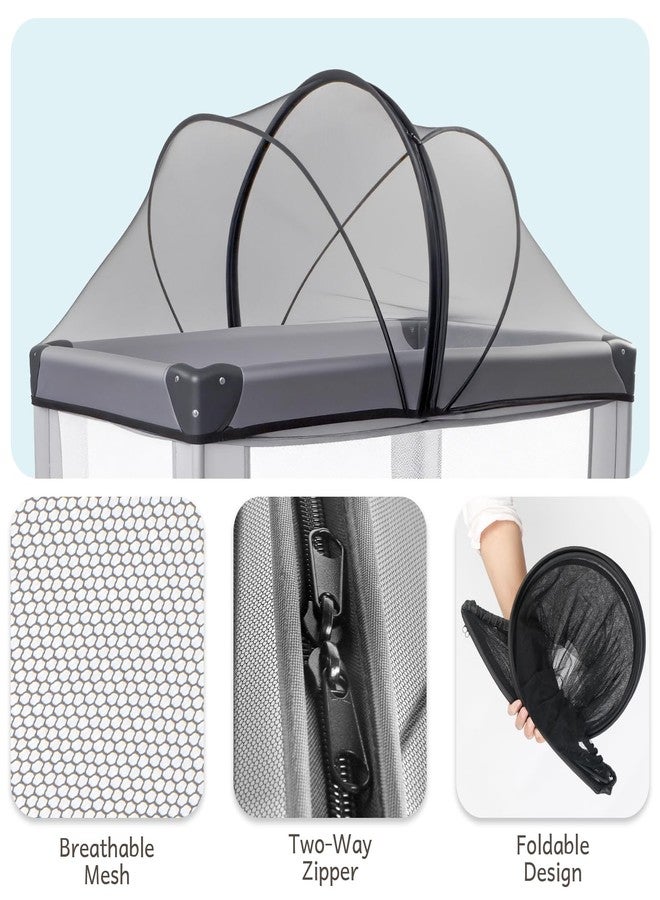 BEBONO Mosquito Net for Pack N Play, Keep Cats Out, Netting Cover with 2-Way Zipper for Playpen, Foldable with Storage Bag, Black - Image 4