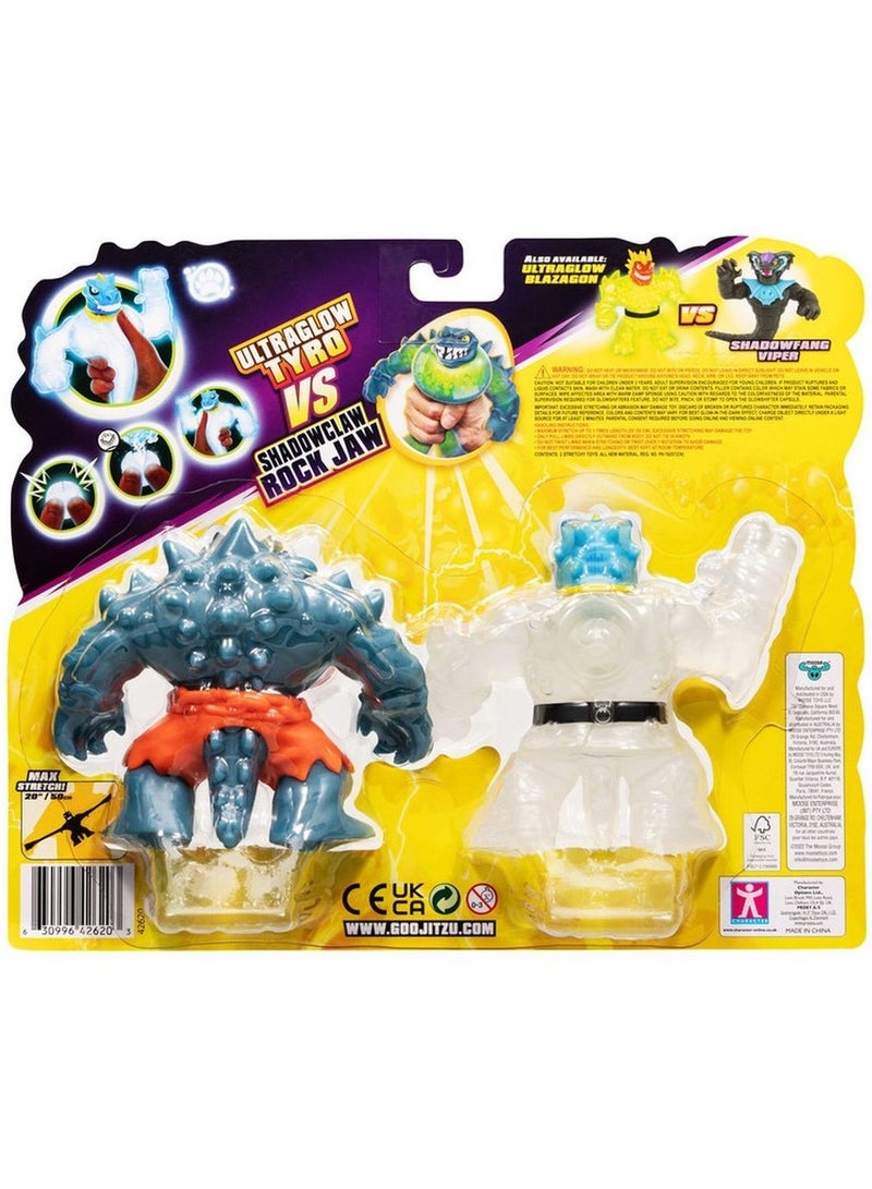 GOO JIT ZU Glow Shifters Versus Pack – Ultraglow Tyro vs Shadowclaw Rock Jaw - Image 1