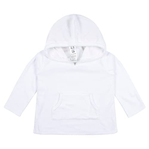 Gerber Baby Toddler Hooded Kangaroo Pocket Terry Cover Up, White, 3-6 Months - Image 1