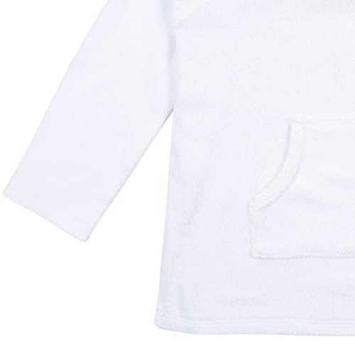 Gerber Baby Toddler Hooded Kangaroo Pocket Terry Cover Up, White, 3-6 Months - Image 3