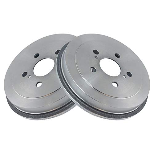 TRQ Rear Brake Drum Pair Set for 2000-2005 Toyota Celica / 2003-2008 Toyota Corolla / 2004-2008 Toyota Prius - Image 1
