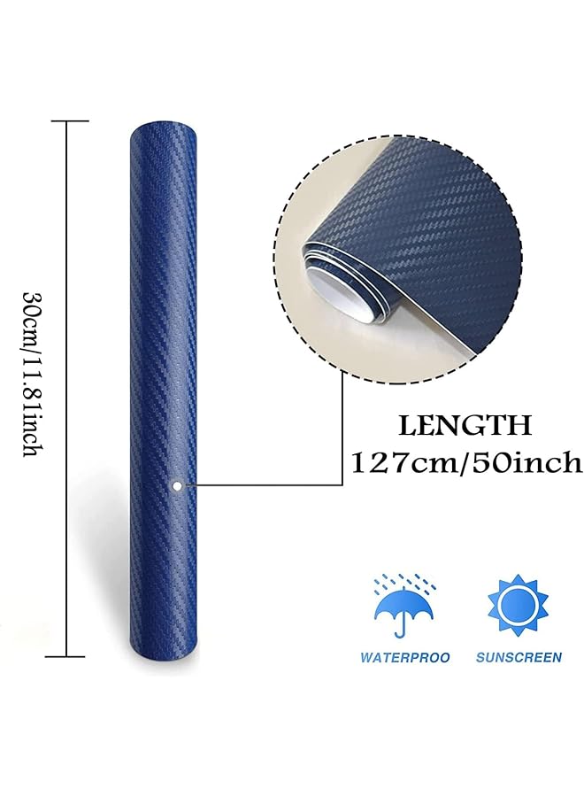 X Spring Carbon Fiber Vinyl Wrap For Cars, 127X30Cm Auto 3D Carbon Fiber Vinyl Wrap Sheet Decoration, Self-Adhesive Roll, Scratch Resistant Diy Car Wraps Film For Auto Body Protection & Decoration - Image 2